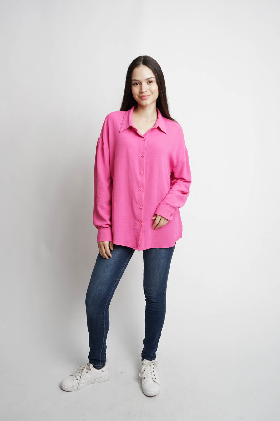 Blusa camisera lisa - rosa