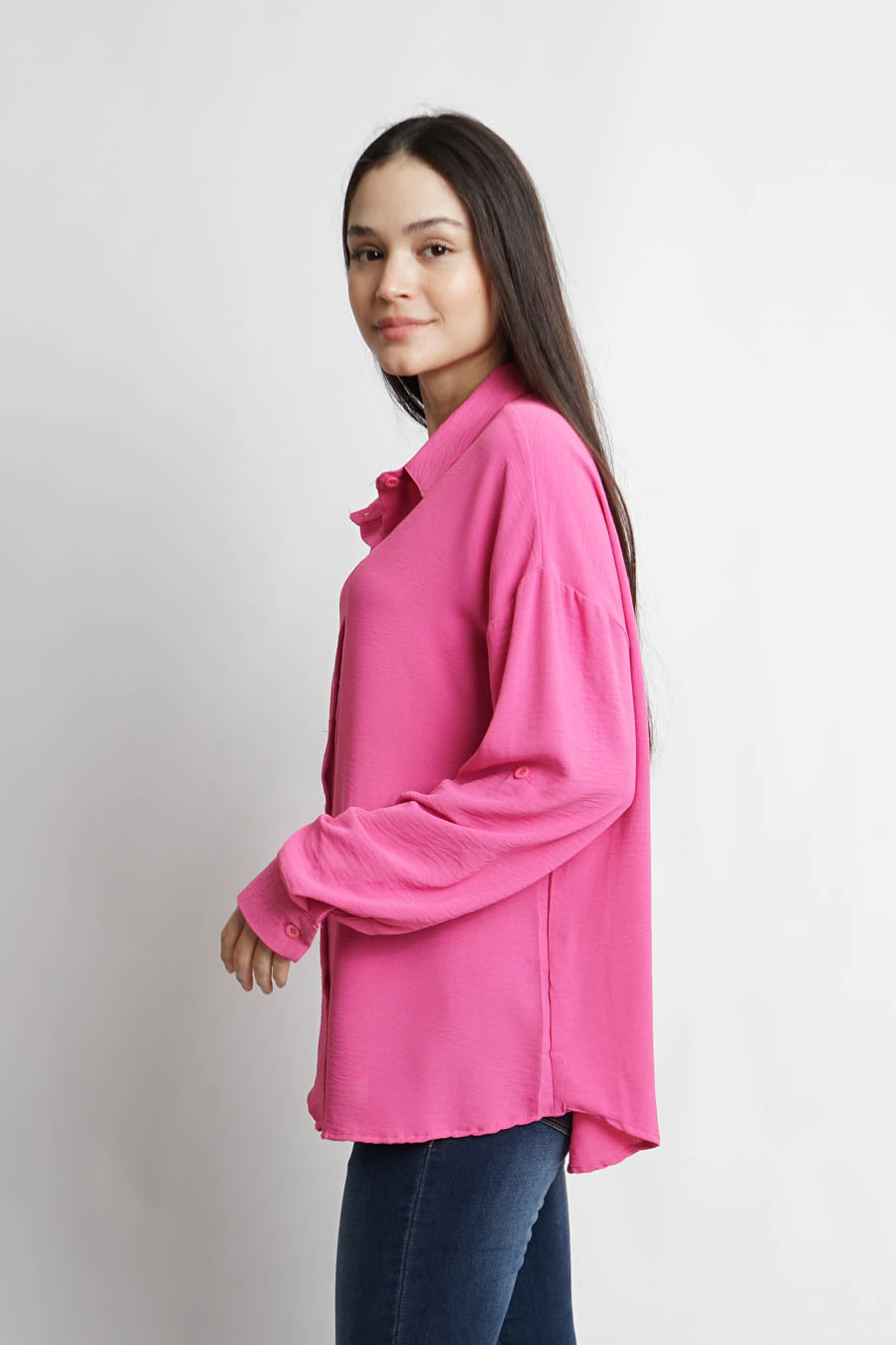 Blusa camisera lisa - rosa