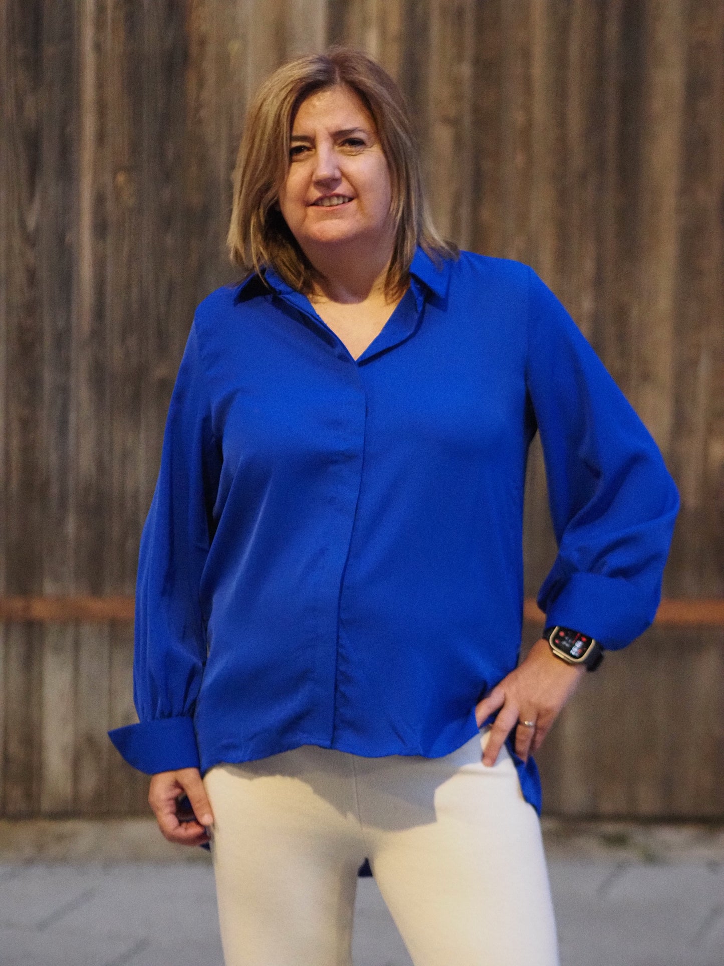 Camisa Azulón Satén