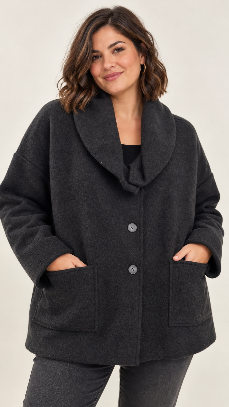 Abrigo curvy negro