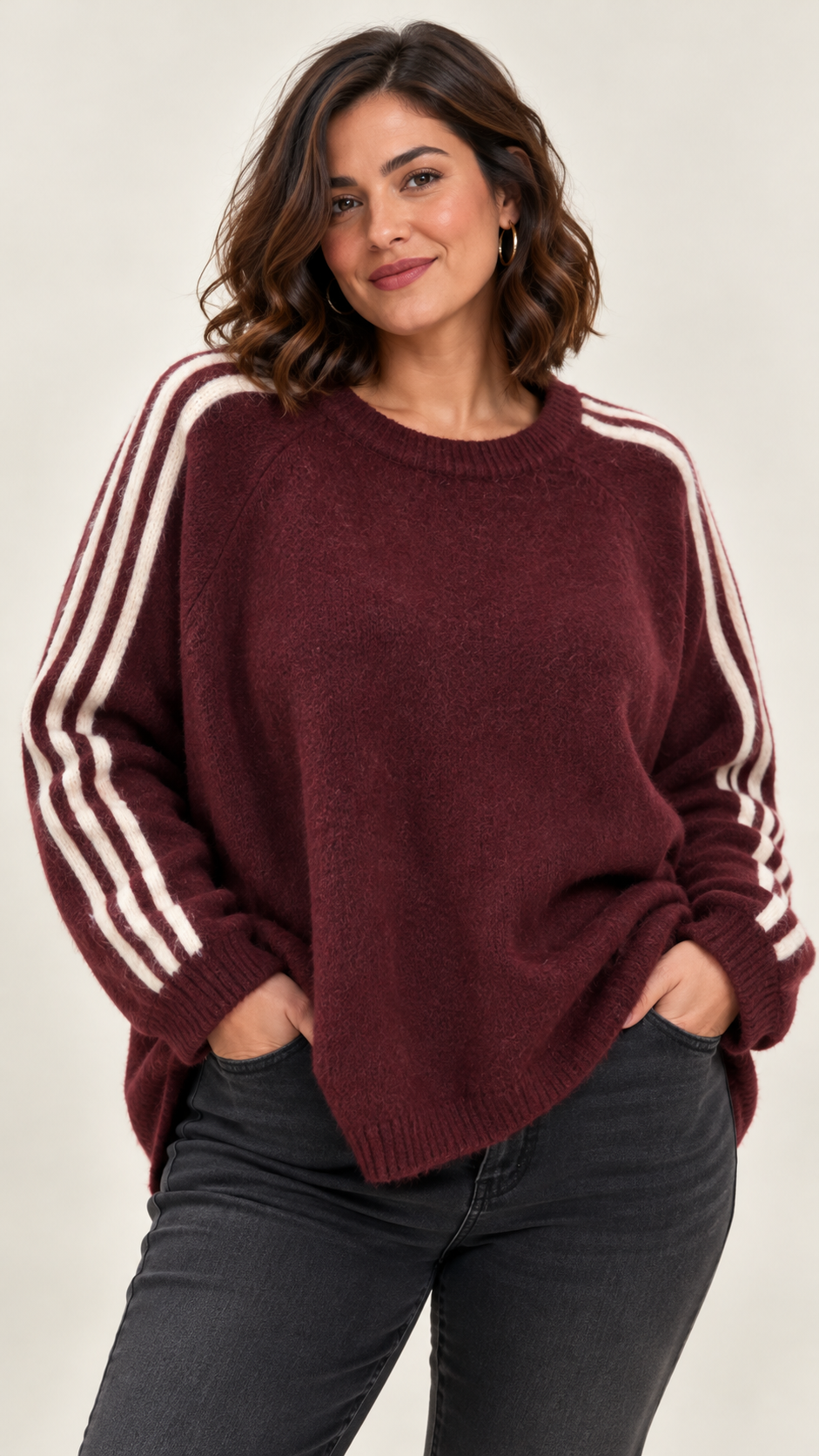 Jersey curvy granate