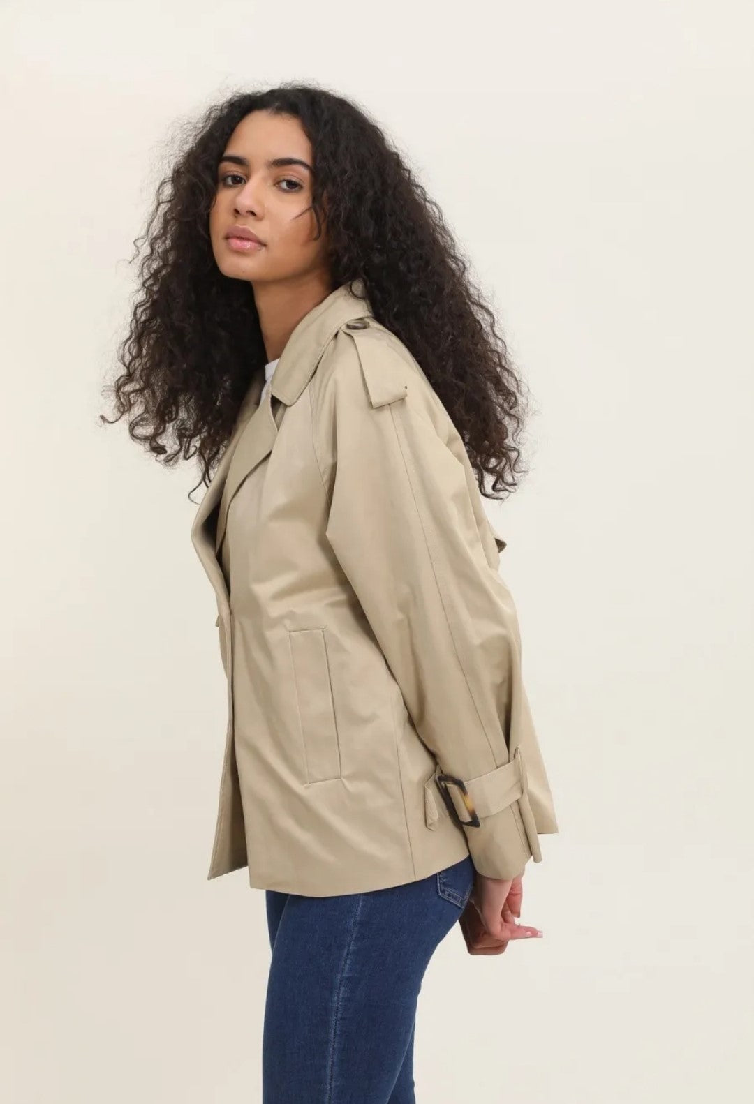 Gabardina corta - camel