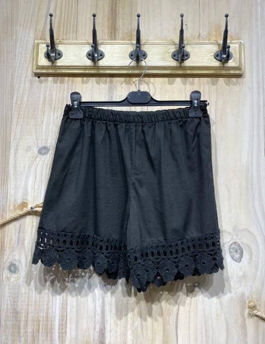 Short puntilla - negro