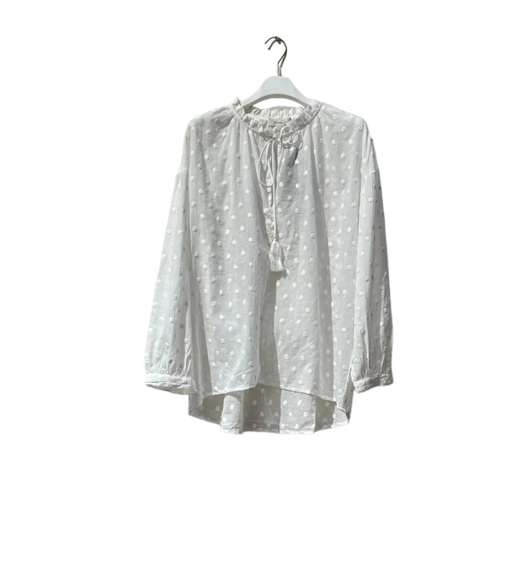 Blusa puntos -  blanca