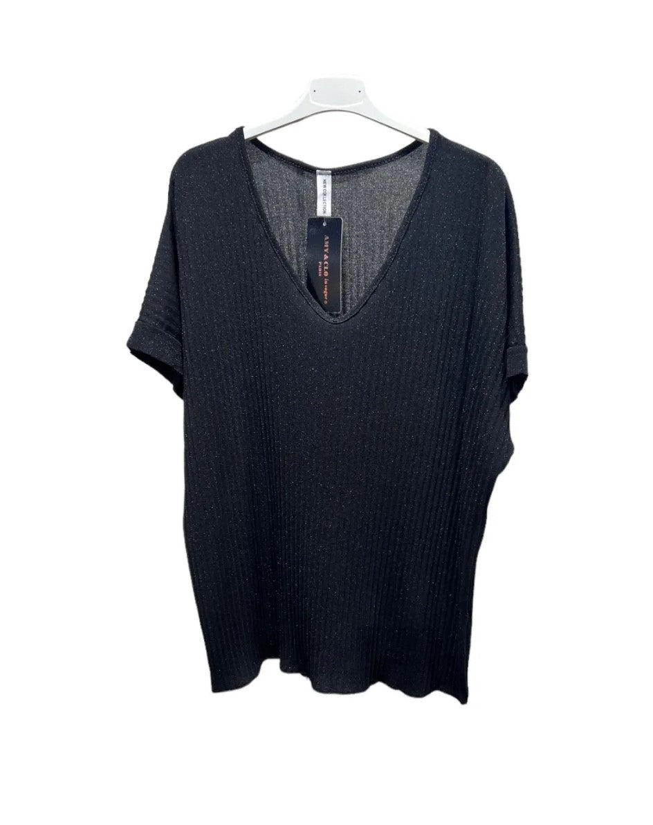 Camiseta lurex - negro