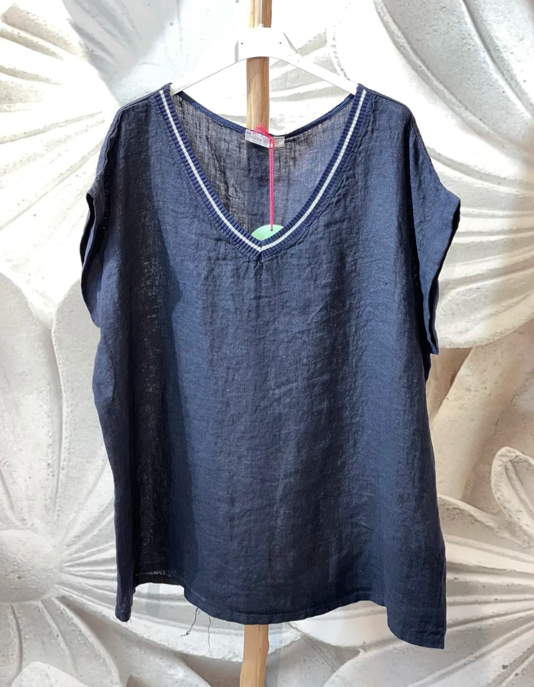 Blusa lino - azul marino