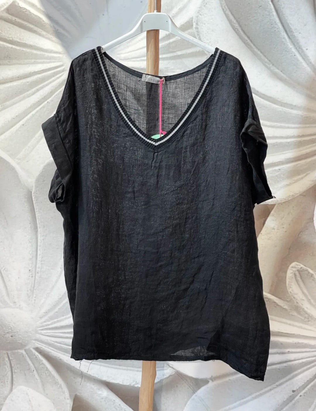 Blusa lino - negro