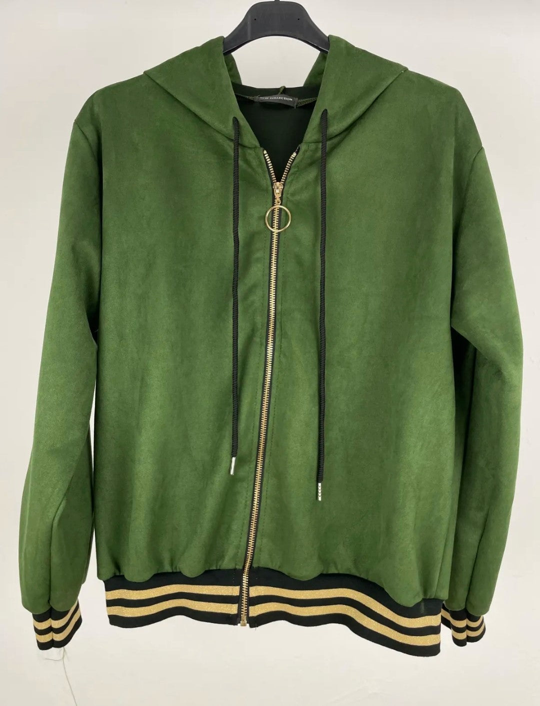 Chaqueta bomber lisa aterciopelada - verde