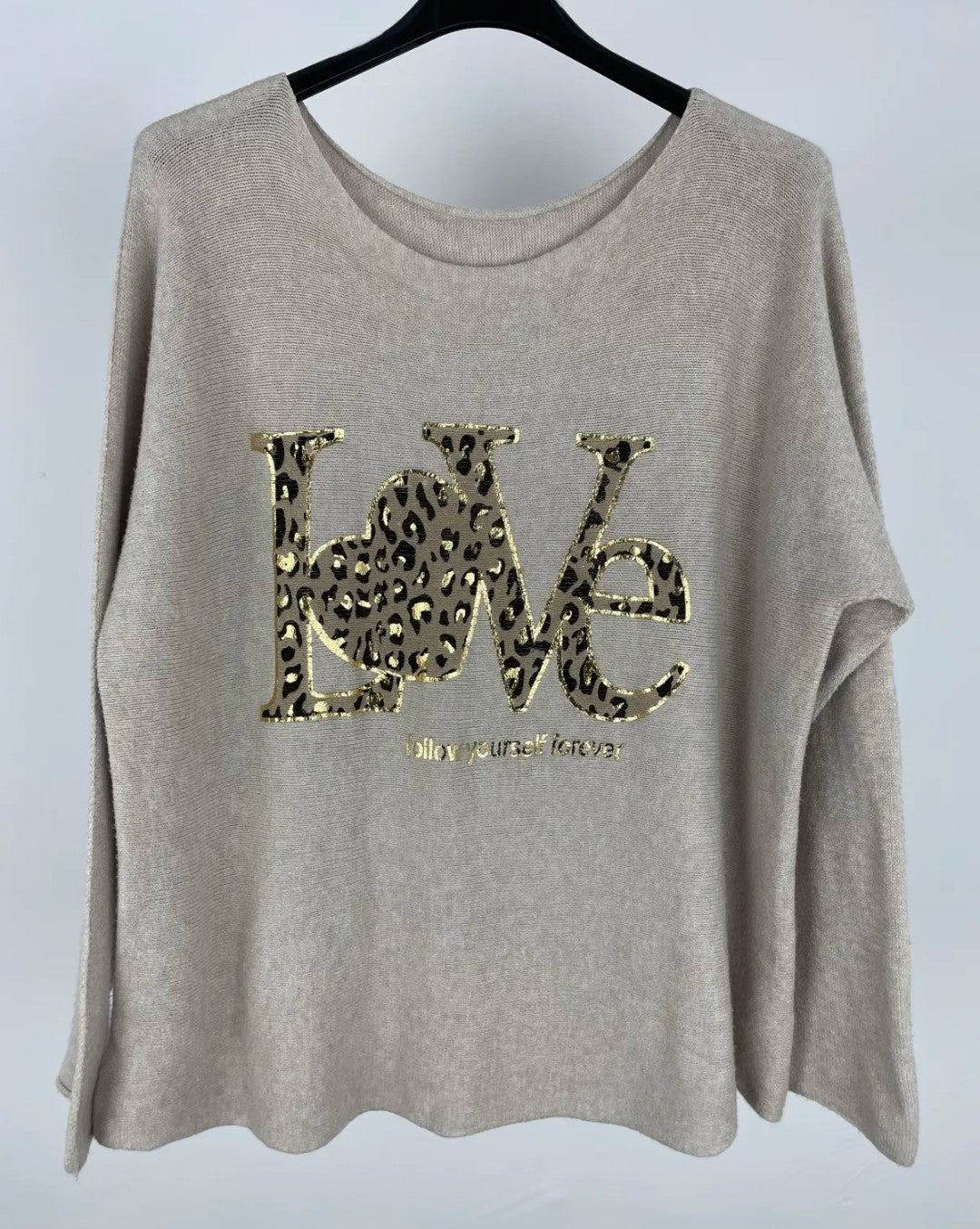 Jersey fino Love - beige