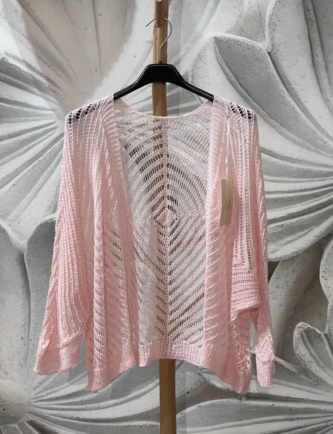 Chaqueta calada abierta - rosa, amarillo y azul