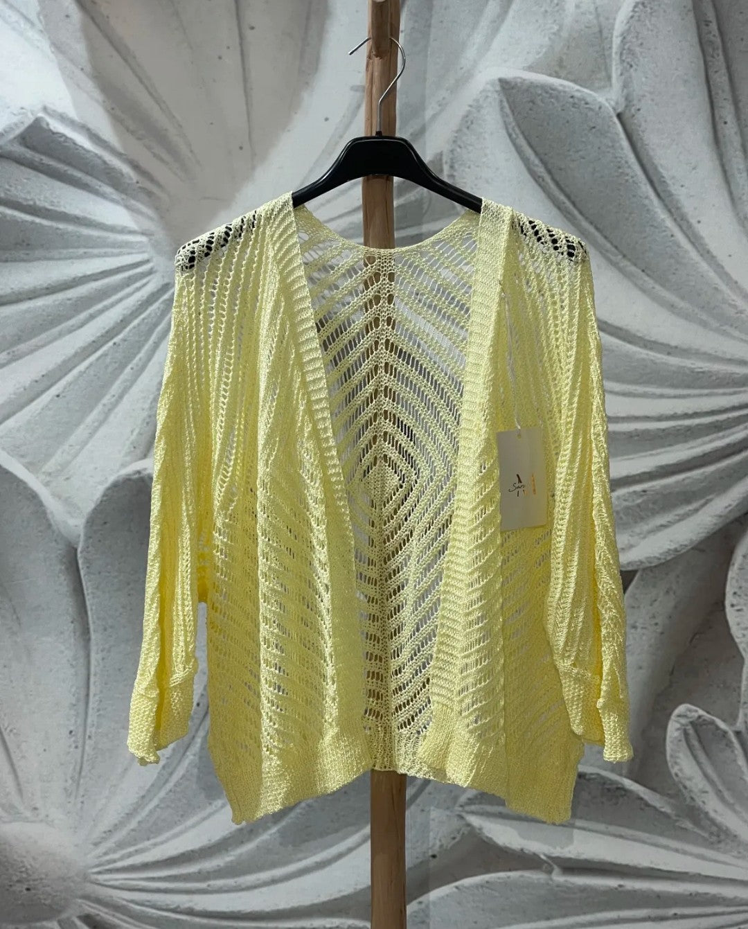 Chaqueta calada abierta - rosa, amarillo y azul