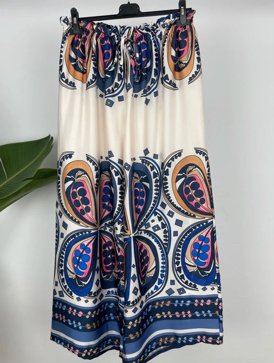Pantalón Tarragona - marrón y fucsia