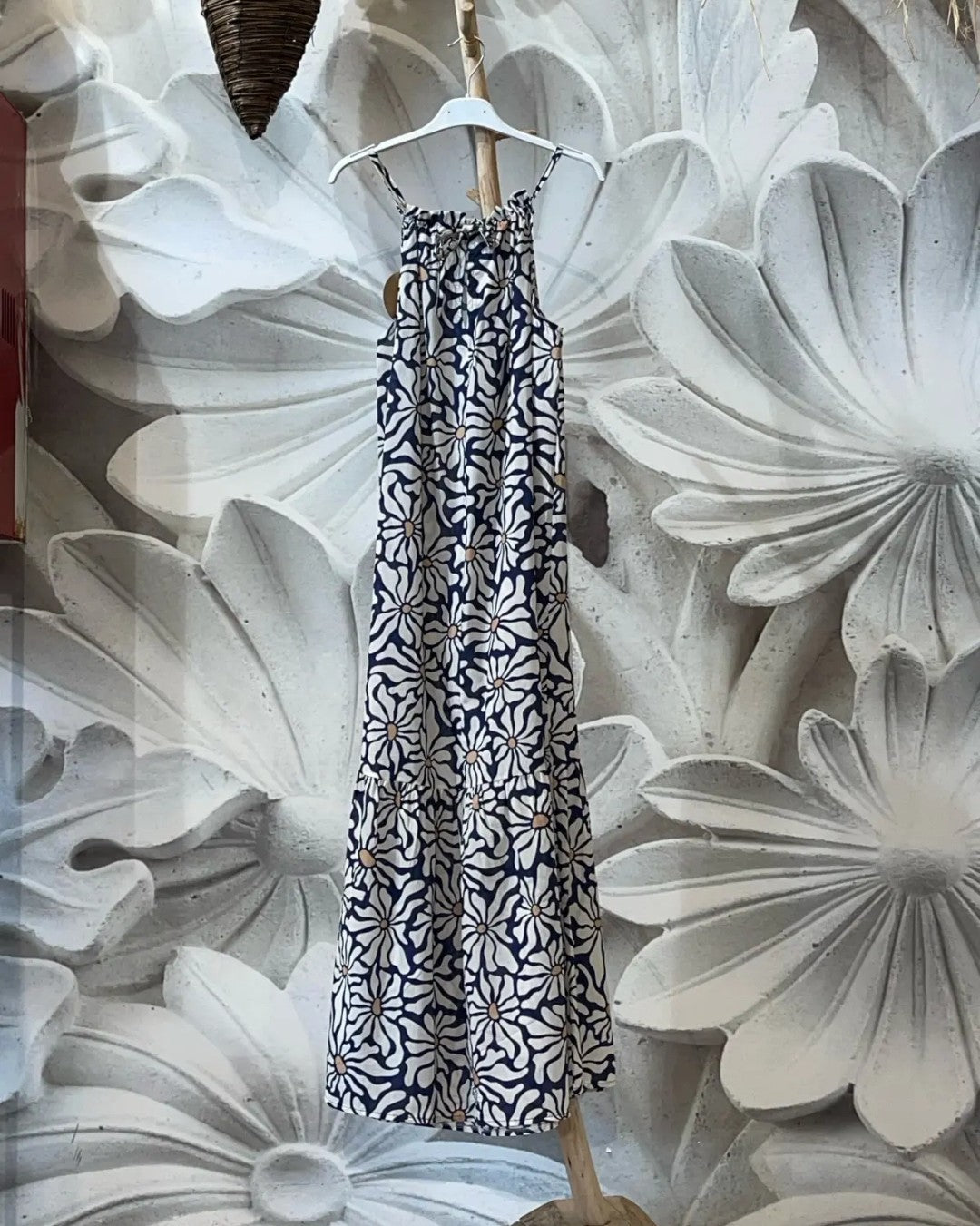 Vestido Savinosa - azul marino y rojo