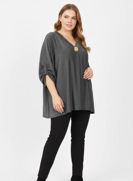 Blusa curvy plateada
