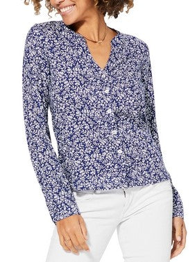 Blusa entallada Mont-ras - azul marino