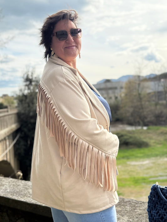 Chaqueta curvy flecos
