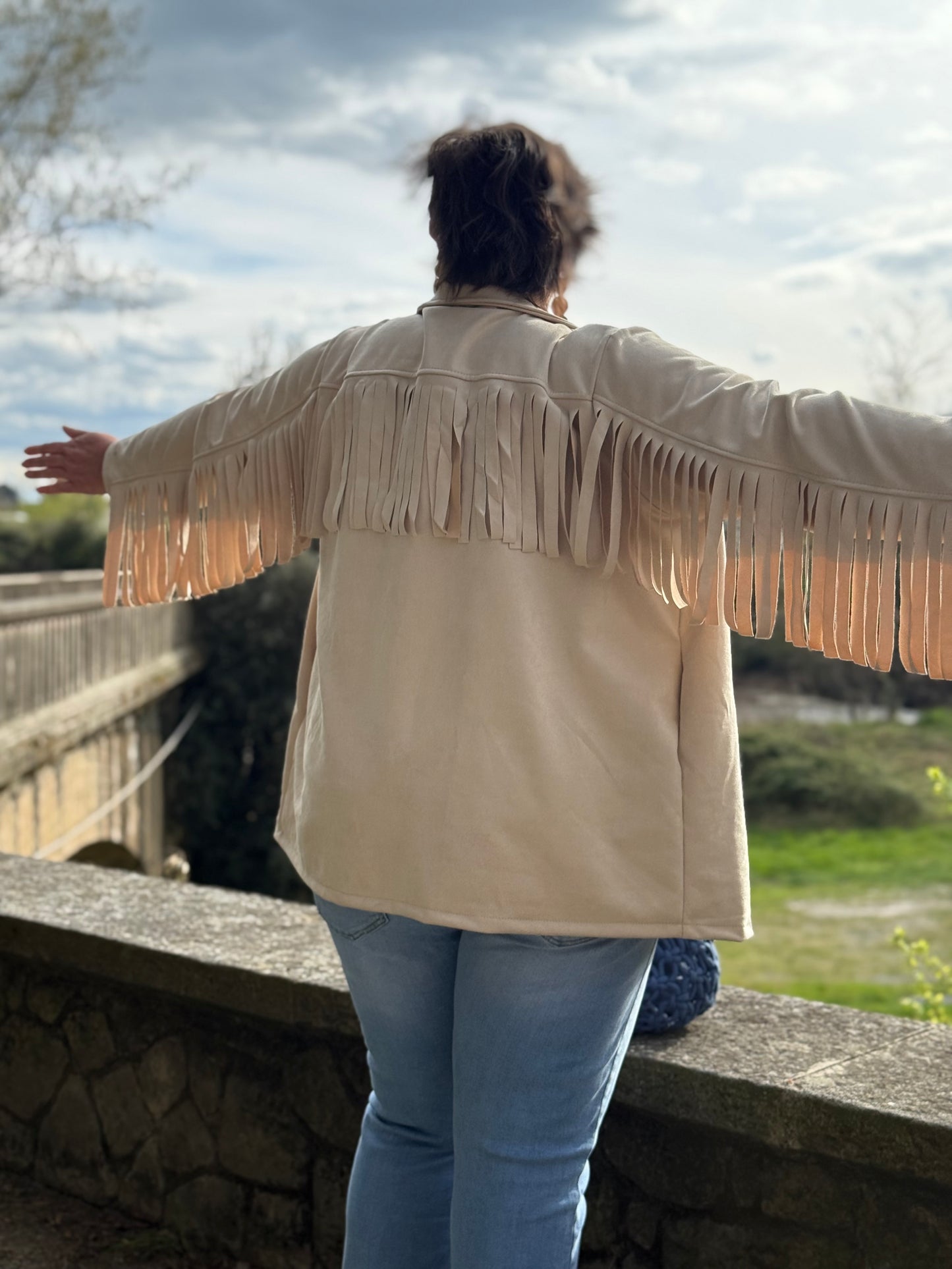 Chaqueta curvy flecos