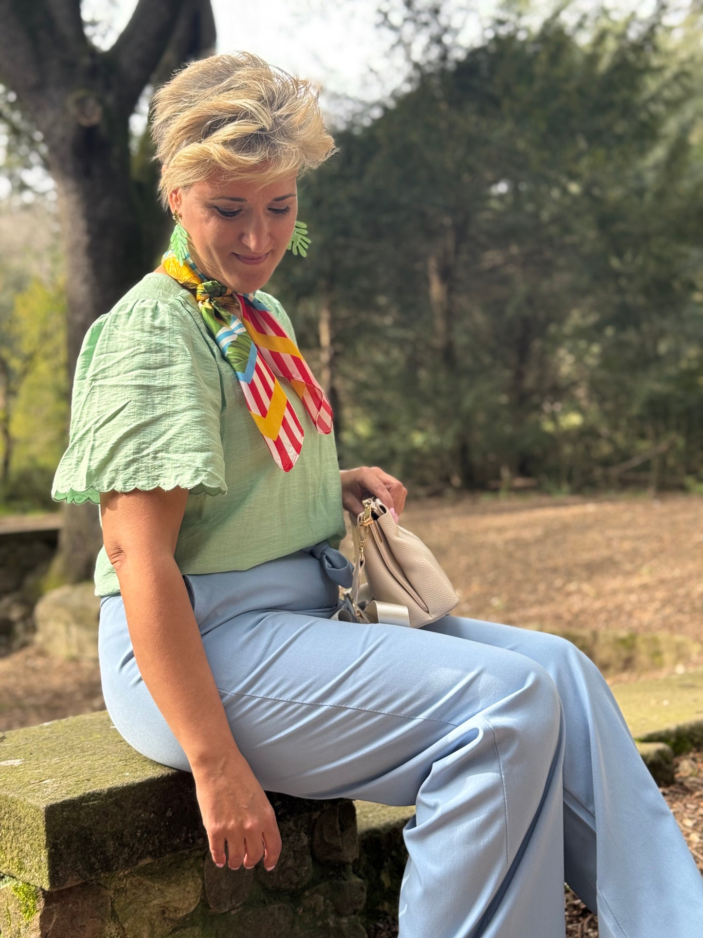 Pantalón tencel lazo