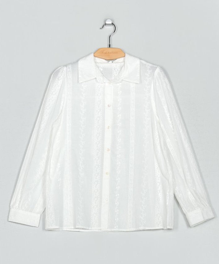 Camisa bordada - blanco