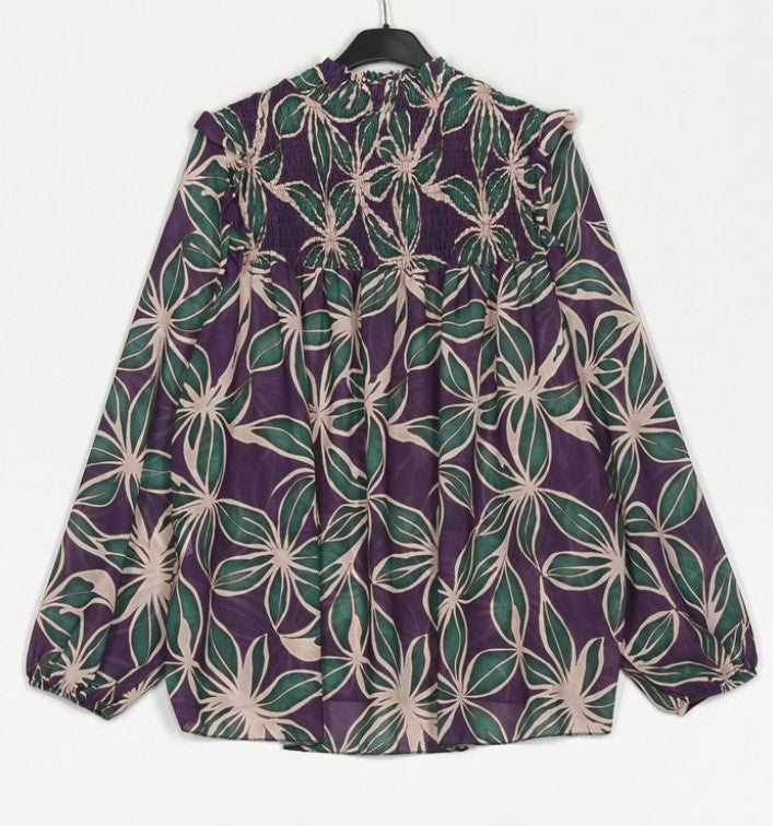 Blusa floral - morado