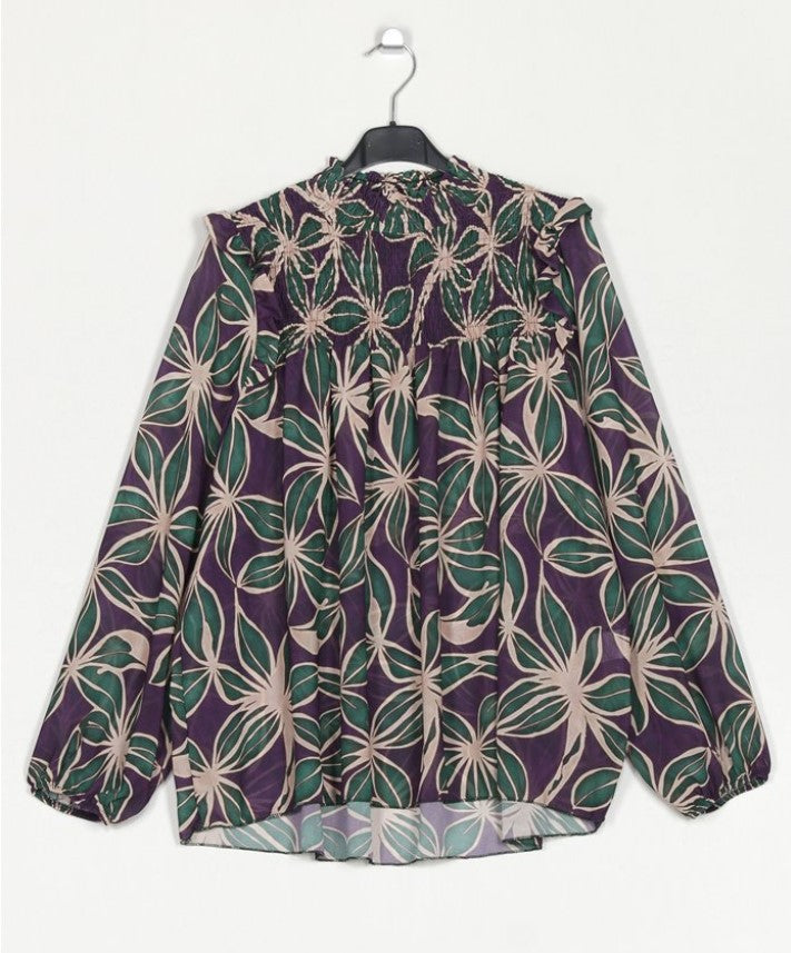 Blusa floral - morado