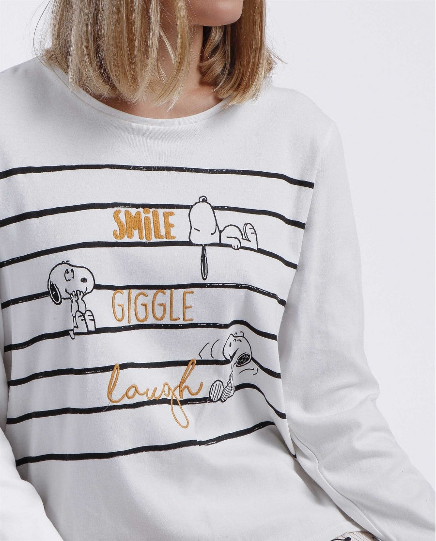 Pijama Snoopy Smile Giggle Laugh - crudo