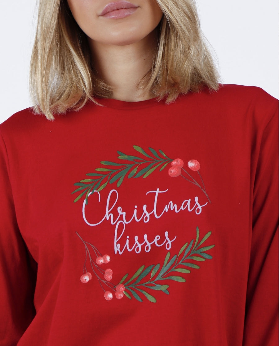 Pijama Christmas kisses - rojo