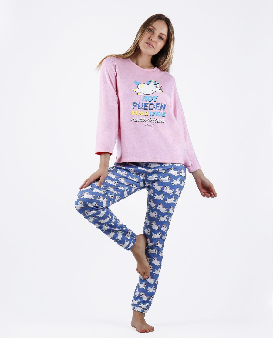 Pijama Mr.Wonderful unicornio - rosa