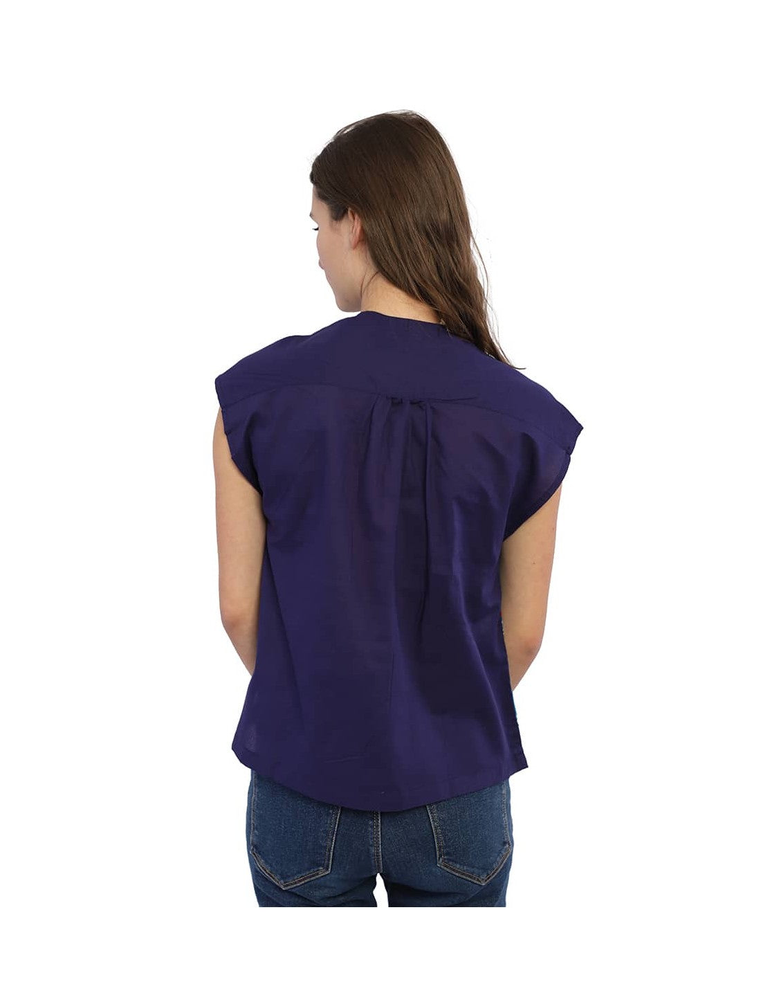 Blusa palmeras Palamós - azul